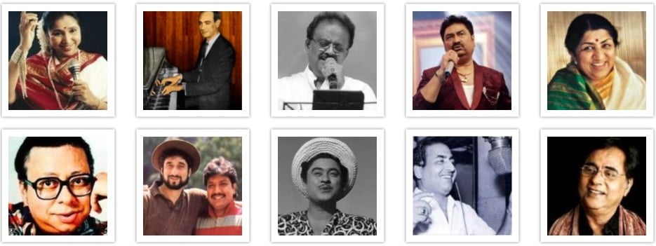 Bollywood Musicians, Singers and Music Directors Collage 2
